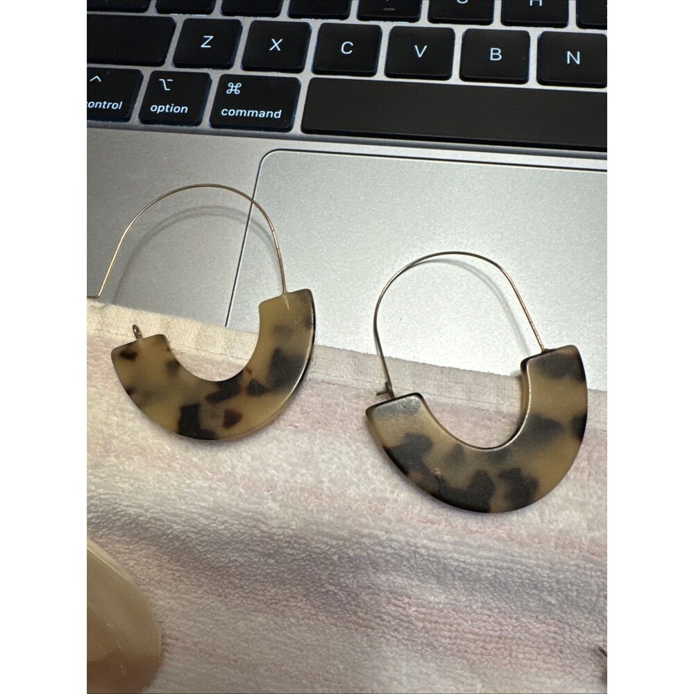 Leopard Print Half‎ Hoop Earrings